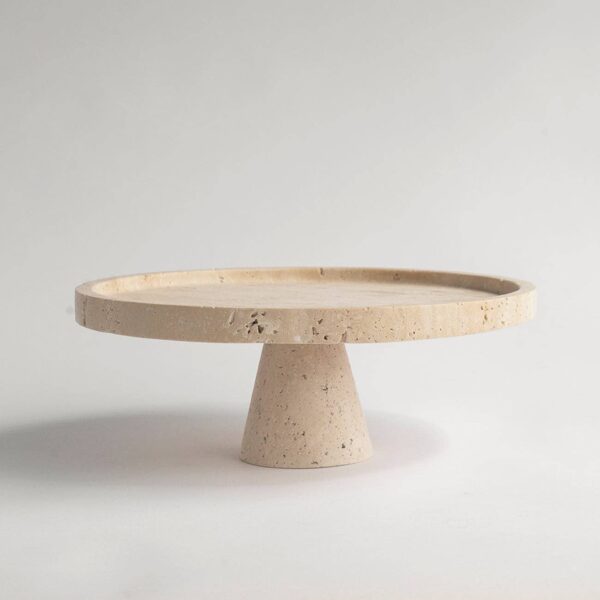 Roslie Travertine Cake Stand – Elegant Natural Stone Display
