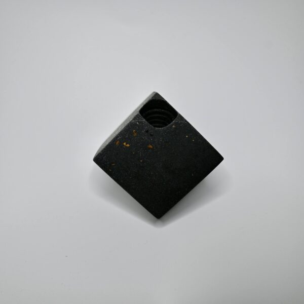 Roslie Black Terrazzo Cube Candle Holder – Sleek Modern Decor