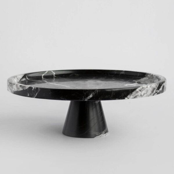 Roslie Black Marble Cake Stand – Elegant Round Dessert Display